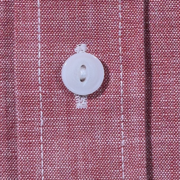 LL Bean Men's Traditional Fit Red Chambray SS Button-Front Shirt Size 2XLT - Picture 4 of 7